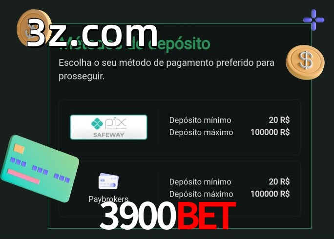 O cassino 3900BETbet oferece uma grande variedade de métodos de pagamento